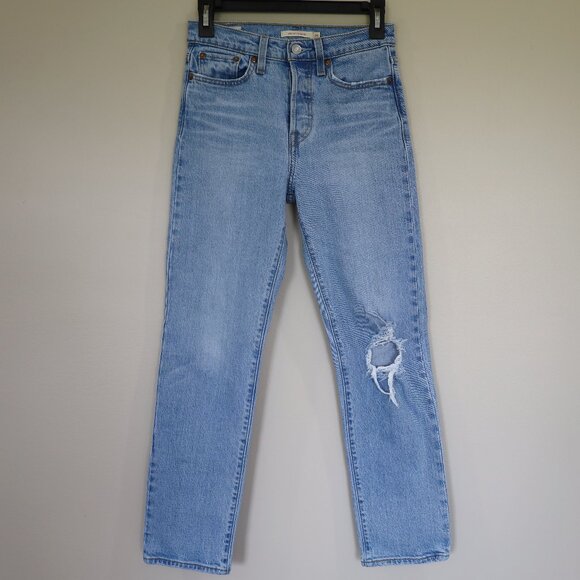 LEVIS WEDGIE STRAIGHT Size 25 Jeans Light Wash - Picture 1 of 12